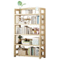 Natural Contemporary Style Standard Bookshelf 9.8-inch W Solid Wood Bookcase