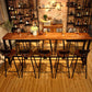 Industrial Rectangular Pub Table Set 1/6/11 Pieces Wooden Counter Table with High Stools