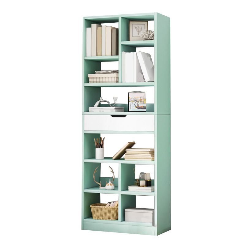 Modern Standard Open Bookshelf Engineered Wood Bookcase with Drawer Storage Clearhalo 'Bookcases' 'furn' 'furn_bookcases' 'Furniture' 'Office Furniture' 1200x1200_2b7d9478-0804-48c2-8587-842f3e1dbb9c