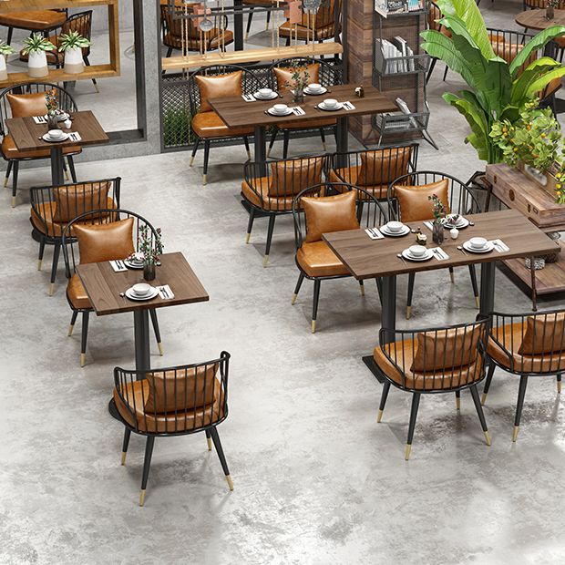 Industrial Solid Wood Dinner Room Kitchen Table Brown Top Table with Black Frame for Dining Room Clearhalo ' dining_table' 'Dining Tables & Seating' 'Dining Tables' 'furn' 'furn_dining_table' 'Furniture' 'furniture_dining_table' 'Kitchen & Dining Furniture' 'kitchen&dining_furn' 'kitchen' 'kitchen_dining_table' 1200x1200_2b7e1c07-1984-4553-8fa7-0545bafc452e