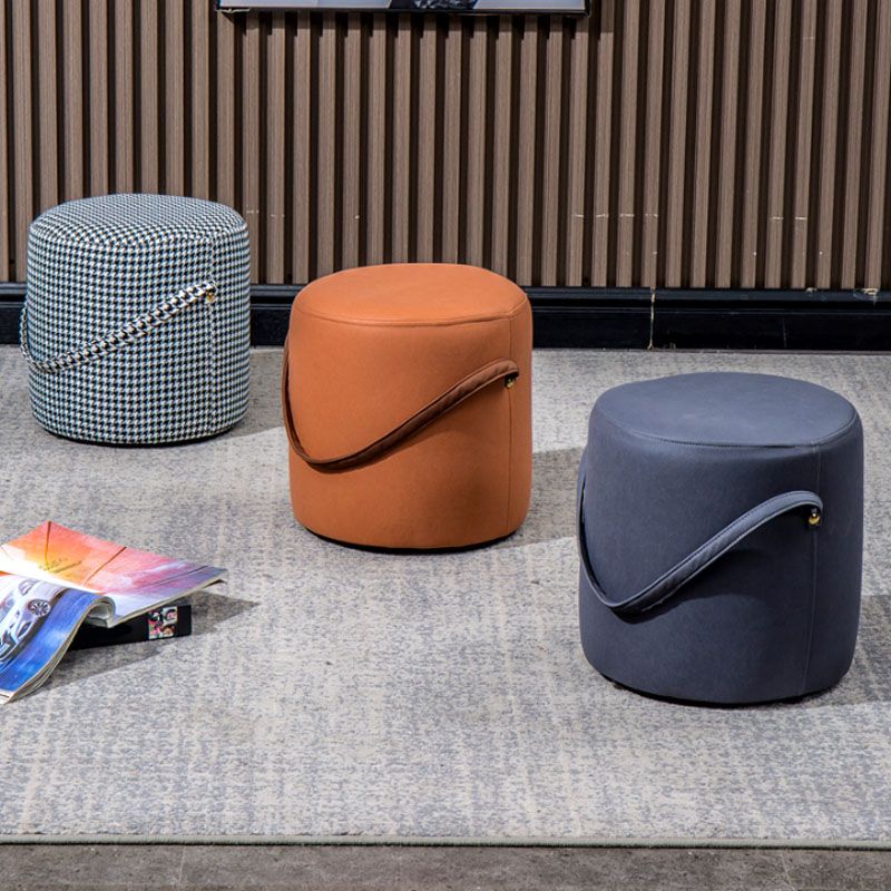 Modern Orange Pouf Round Scratch Resistant Pouf for Living Room Clearhalo 'furn' 'furn_ottomans_poufs' 'Furniture' 'Living Room Furniture' 'Ottomans & Poufs' 'ottomans_poufs' 1200x1200_2b7e879f-d1dc-44d5-b7e3-261b1e446ca4