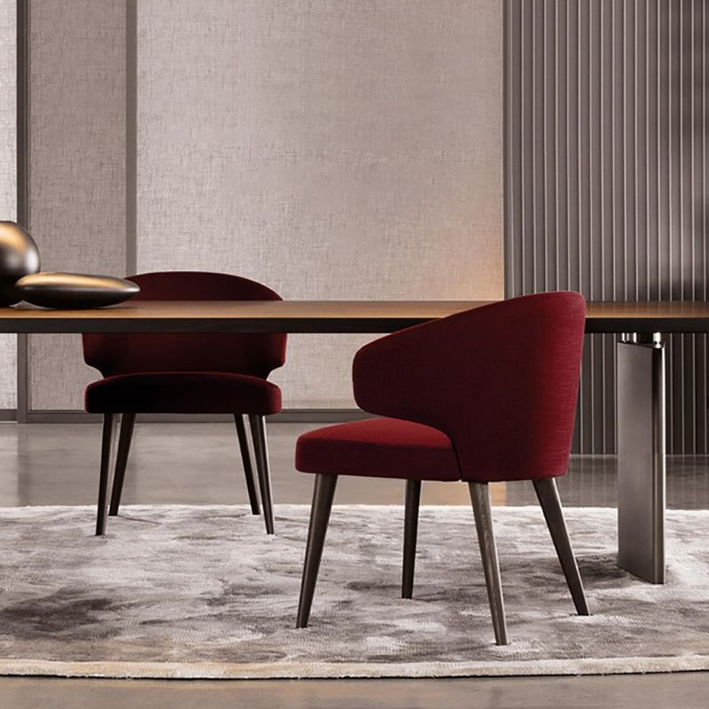 Contemporary Dining Room Solid Wood Dining Chair Wingback Arm Chair in Black Clearhalo 'Dining Chairs' 'Dining Tables & Seating' 'dining_chair' 'furn' 'furn_dining_chair' 'Furniture' 'furniture_dining_chair' 'Kitchen & Dining Furniture' 1200x1200_2b7f4aca-03c1-4234-9264-97f9d947da7e