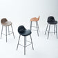 Tabouret de bar moderne en faux cuir, tabouret d'intérieur à dossier bas avec pieds en métal