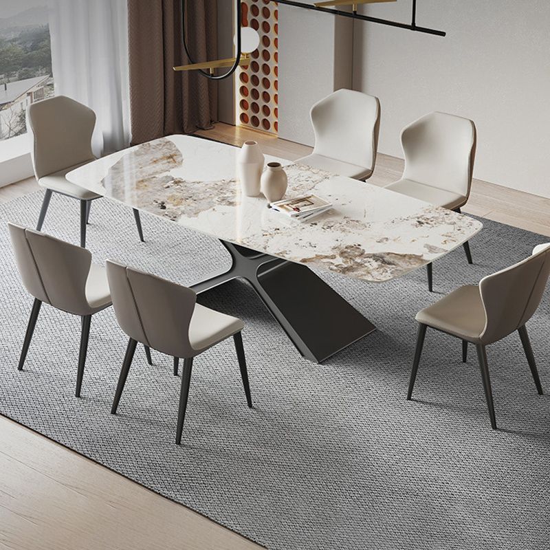 Modern Sintered Stone Dining Table Set 1/4/5/6/7 Pieces Dining Set for Home Clearhalo 'Dining Room Sets' 'Dining Tables & Seating' 'dining_room_set' 'furn' 'furn_dining_room_set' 'Furniture' 'furniture_dining_room_set' 'Kitchen & Dining Furniture' 1200x1200_2b827a83-3682-4a50-b232-b650b47a50b2