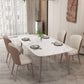 Nordic Glam Sintered Stone Dining Table Set 1/2/5/7 Pieces Dining Set for Kitchen Clearhalo 'Dining Room Sets' 'Dining Tables & Seating' 'dining_room_set' 'furn' 'furn_dining_room_set' 'Furniture' 'furniture_dining_room_set' 'Kitchen & Dining Furniture' 1200x1200_2b82d5f1-5c29-4f12-9c86-1913c89b8eaa