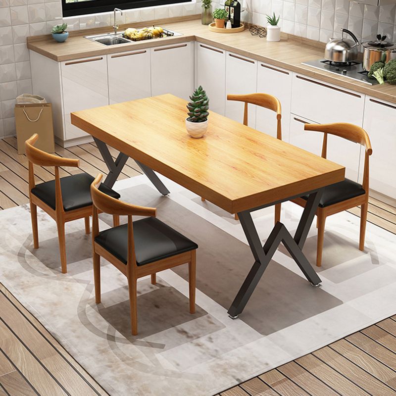 Sillas de comedor de madera sólida de 1/4/5 piezas industriales en marrón