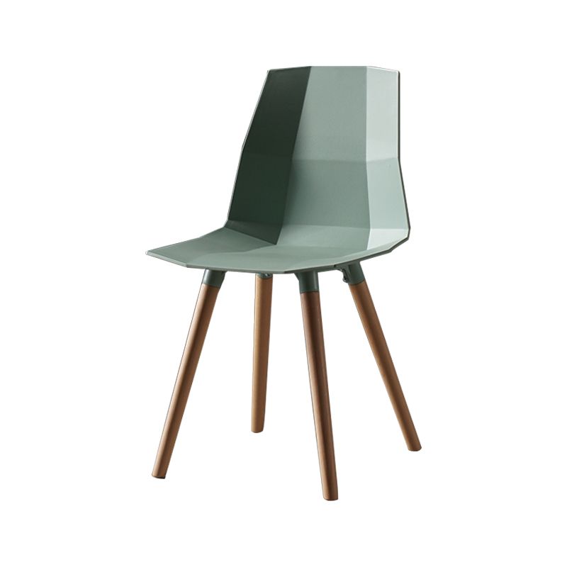 Nordic Design Plastic Dining Armless Chair Solid Back Chair with Wood Legs Clearhalo 'Dining Chairs' 'Dining Tables & Seating' 'dining_chair' 'furn' 'furn_dining_chair' 'Furniture' 'furniture_dining_chair' 'Kitchen & Dining Furniture' 1200x1200_2b84d493-844d-4880-af1d-1939d6f9b29c