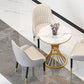 Contemporary Dining Table with Metal Pedestal Base White Top Table for Home Clearhalo 'Dining Tables & Seating' 'Dining Tables' 'dining_table' 'furn' 'furn_dining_table' 'Furniture' 'Kitchen & Dining Furniture' 1200x1200_2b87a102-d389-49a4-91ac-66ba874af9b8