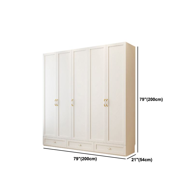 Witte garderobe kast gemeten houten garderobe armoire met lade