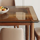 Modern Toughened Glass Top Table Rectangle Home Kitchen Desk with 4 Ash Legs