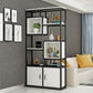 Metal and Wooden Book Shelf Etagere Open Study Room Shelf Bookcase with Doors