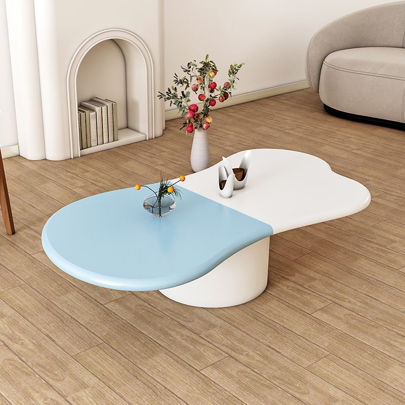 Modern Wood Pedestal Cocktail Table Free Form Coffee Table - White Clearhalo 'Coffee & Accent Tables' 'Coffee Tables' 'coffee_tables' 'furn' 'furn_coffee_tables' 'Furniture' 'furniture_coffee_tables' 'Living Room Furniture' 1200x1200_2b89e4d3-4b70-4d3a-9364-d9fc0721f55d