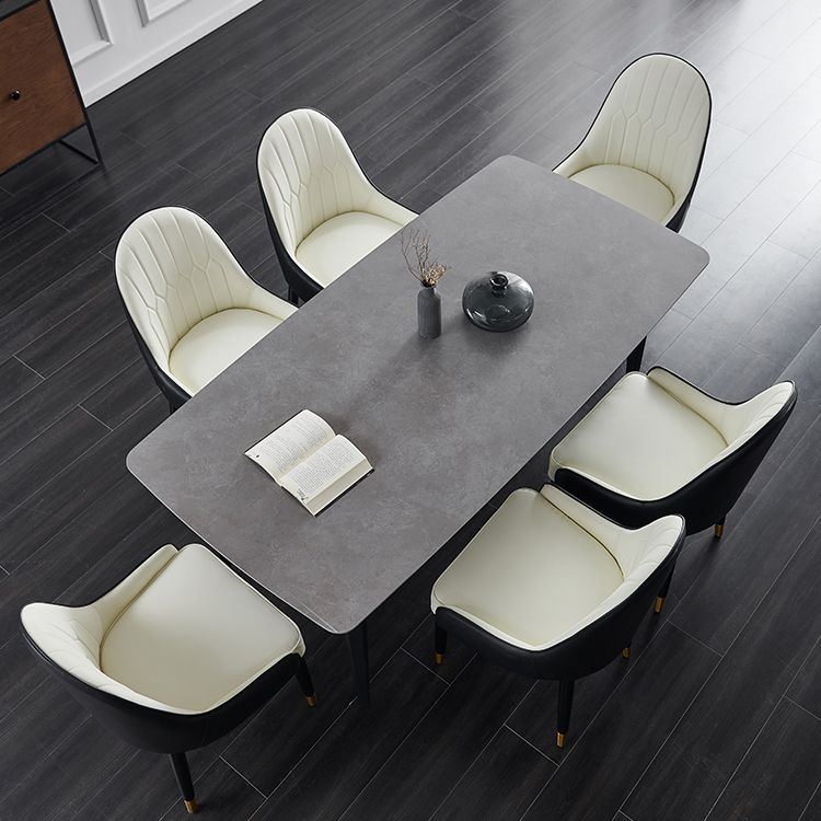 Nordic Glam Chairs Dining Armless Chair for Kitchen with Metal Legs Clearhalo 'Dining Chairs' 'Dining Tables & Seating' 'dining_chair' 'furn' 'furn_dining_chair' 'Furniture' 'furniture_dining_chair' 'Kitchen & Dining Furniture' 1200x1200_2b8b78ec-7d8e-4e7a-93d0-1e935b43cf85