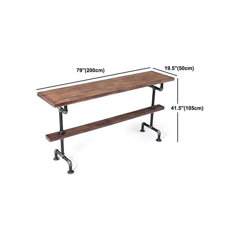 Tavolo da bar per barra top in legno rettangolare tavolo da barra industriale con base di cavalletto