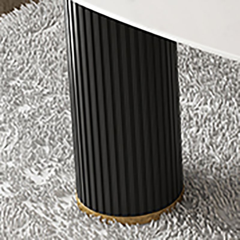 Desa di scrittura di pietre sinterizzate a forma irregolare a 3 cassetti con zampe di metallo con gambe metalliche