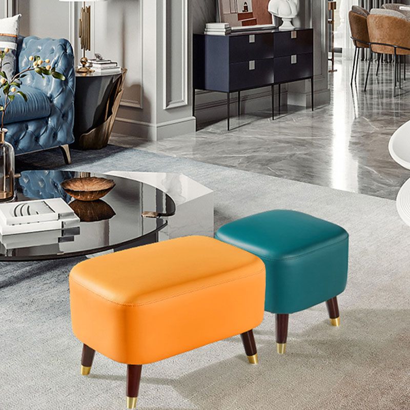 Poot-tabliers rectangle Véritable tabouret de pied en cuir, 14,82 pouces de hauteur