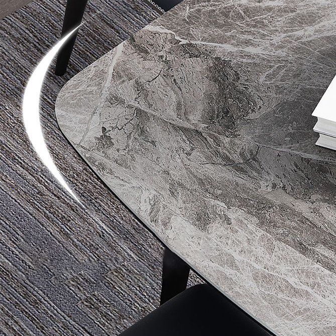 Contemporary Sintered Stone Top Gray Dining Set Rectangle Shape Standard Dining Set for Kitchen Clearhalo 'Dining Room Sets' 'Dining Tables & Seating' 'dining_room_set' 'furn' 'furn_dining_room_set' 'Furniture' 'furniture_dining_room_set' 'Kitchen & Dining Furniture' 'kitchen&dining_furn' 'kitchen' 1200x1200_2b8f7ae3-ba7c-43c9-8906-59815bb90683