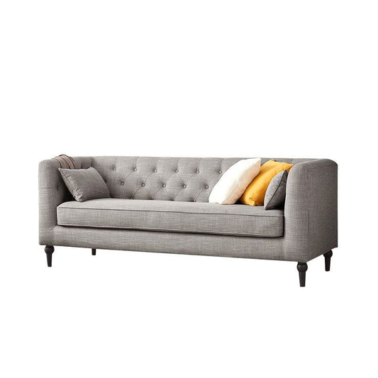 Tufted Fabric Sofa with Tuxedo Arm in Gray Contemporary Style Clearhalo 'furn' 'furn_sofas' 'Furniture' 'Living Room Furniture' 'Sofa' 'sofas' 1200x1200_2b8fa130-f060-4143-bbd0-f1fbc2470d27
