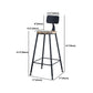 Industrial Round Counter Chair Wood and Metal Bar and Counter Stool with Footrest