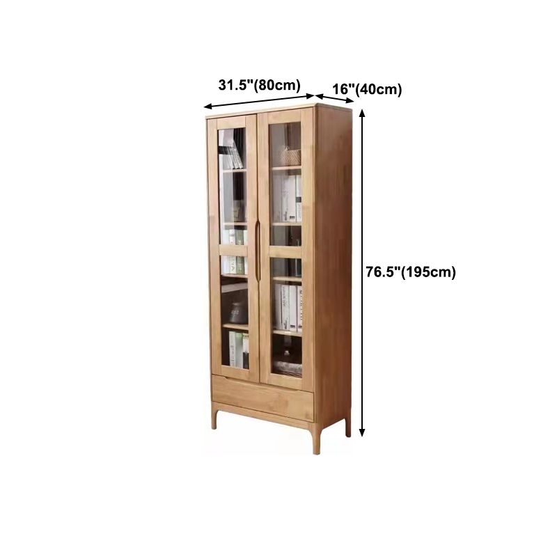 Scandinavian Solid Wood Bookcase Natural Closed Back Bookshelf with Door Clearhalo 'Bookcases' 'furn' 'furn_bookcases' 'Furniture' 'furniture_bookcases' 'Office Furniture' 1200x1200_2b90eed7-5c07-43f7-b987-1e53ef1fc79a