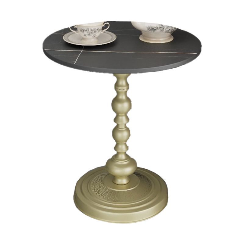 Mesa de esquina de pedestal moderna mesa lateral de pizarra redonda para sala de estar