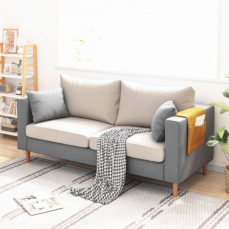 Cuscini moderni standard a braccio quadrato soggiorno divano stazionario di lino