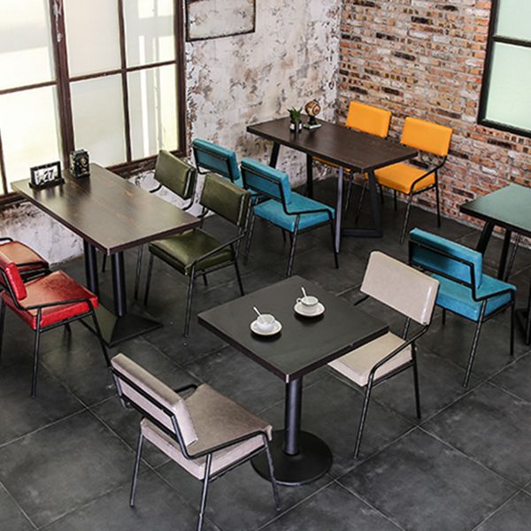 Leather Industrial Brasserie Arm Chair Matte Finish Open Back Dining Chair (Set of 4) Clearhalo ' kitchen&dining_furn' 'Dining Chairs' 'Dining Tables & Seating' 'dining_chair' 'furn' 'furn_dining_chair' 'Furniture' 'furniture_dining_chair' 'Kitchen & Dining Furniture' 'kitchen' 1200x1200_2b92eb06-cdef-47c4-bca7-cf4331e532d5