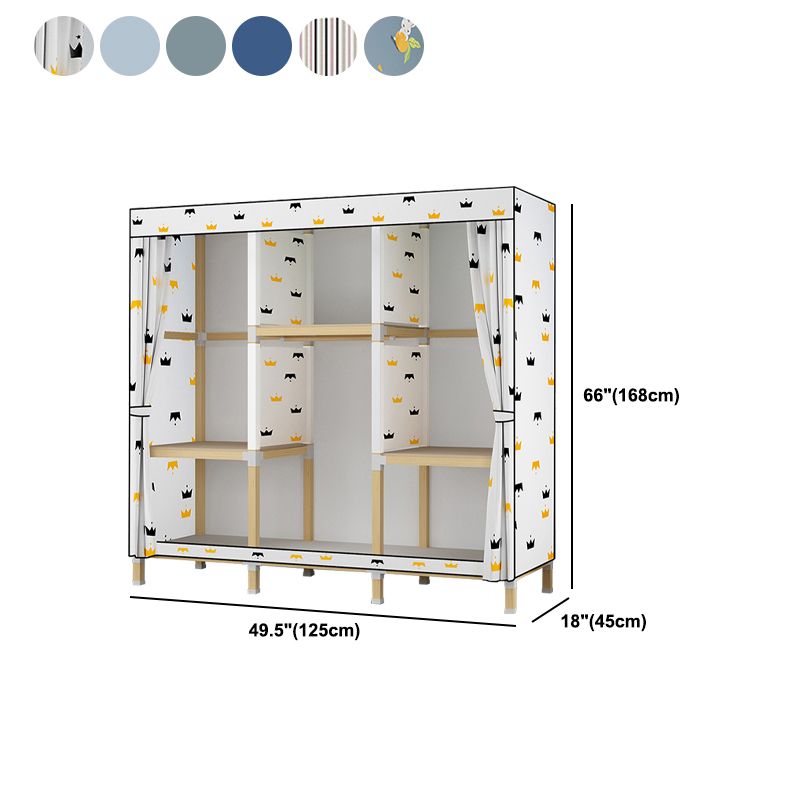 Contemporary Style Wardrobe Armoire Meringue Wood Frame Wardrobe Cabinet for Home
