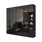 Modern Glass Doors Wardrobe Cabinet Black Bedroom Storage Cabinet