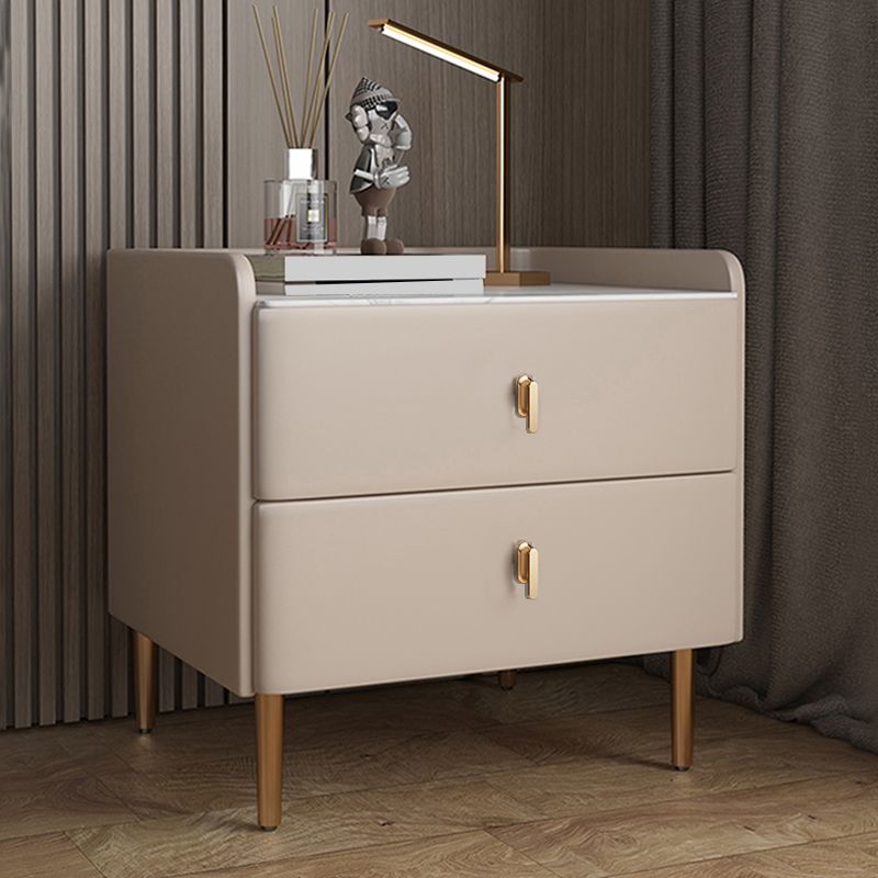 Tablette de nuit en bois à deux titres de 20 "de haut avec les jambes