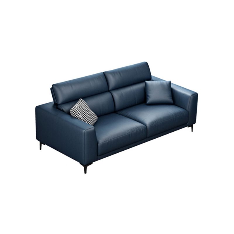 Faux Leather Square Arm Sofa/Sectional with Adjustable Bolster Pillows, Stain Resistant Clearhalo 'furn' 'furn_sectionals' 'Furniture' 'furniture_sectionals' 'Living Room Furniture' 'Sectionals' 1200x1200_2b96d830-2391-44e3-b6a9-6cc36c71ce00