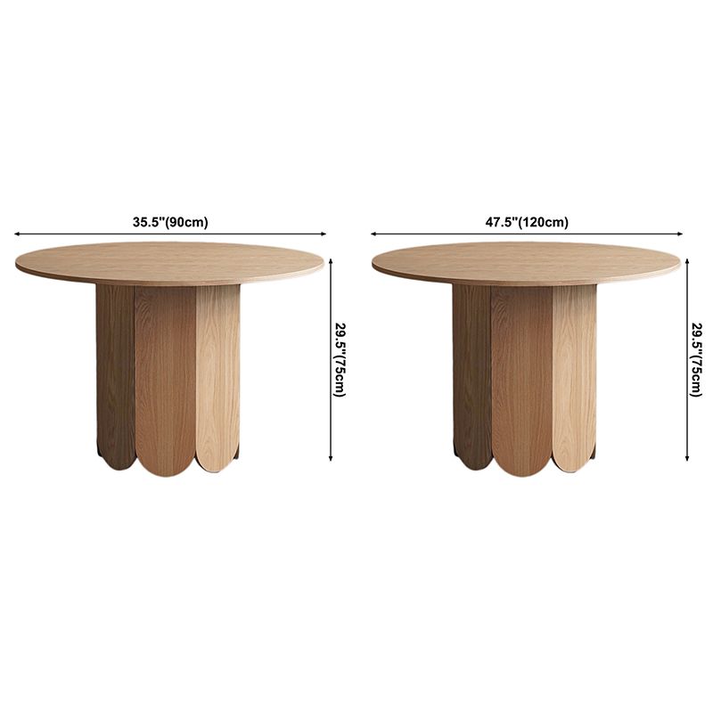 Oak Wood Round Dining Table Kitchen Table in Nature with Wooden Pedestal Clearhalo ' dining_table' 'Dining Tables & Seating' 'Dining Tables' 'furn' 'furn_dining_table' 'Furniture' 'furniture_dining_table' 'Kitchen & Dining Furniture' 'kitchen&dining_furn' 'kitchen' 'kitchen_dining_table' 1200x1200_2b972183-408b-4d9e-930d-0d5ecc0d3168