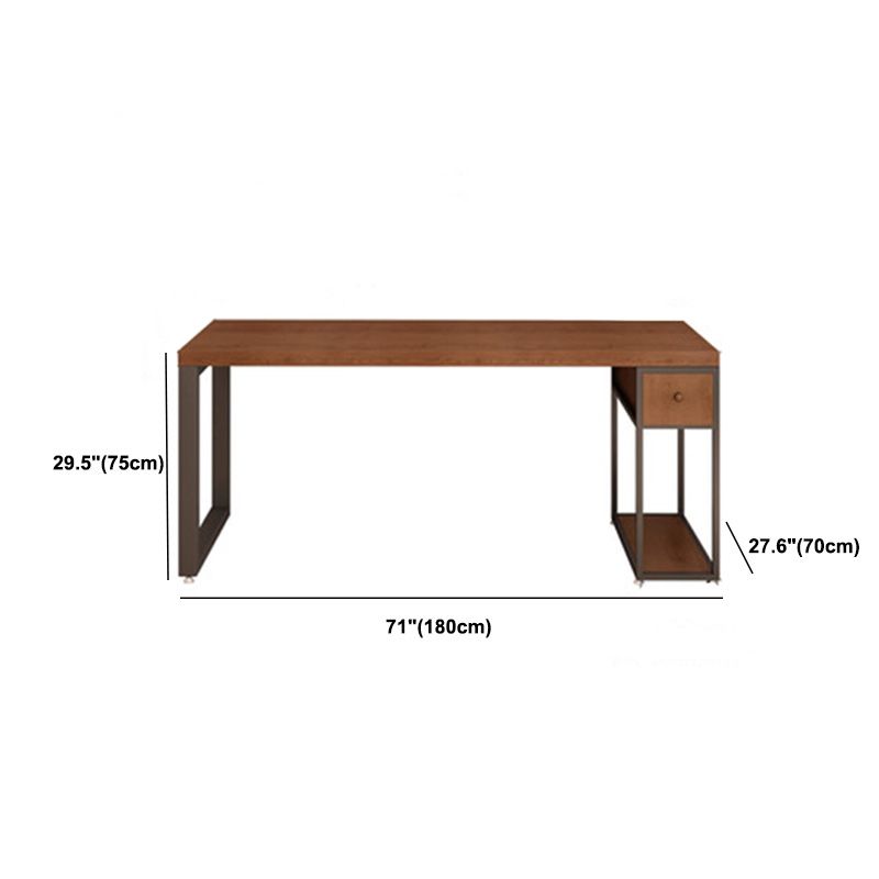 Hedendaagse massief houten bureau 30-inch H Computer Desk in Brown