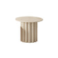 Table basse ou table d'appoint moderne en bois artificiel, ronde, beige