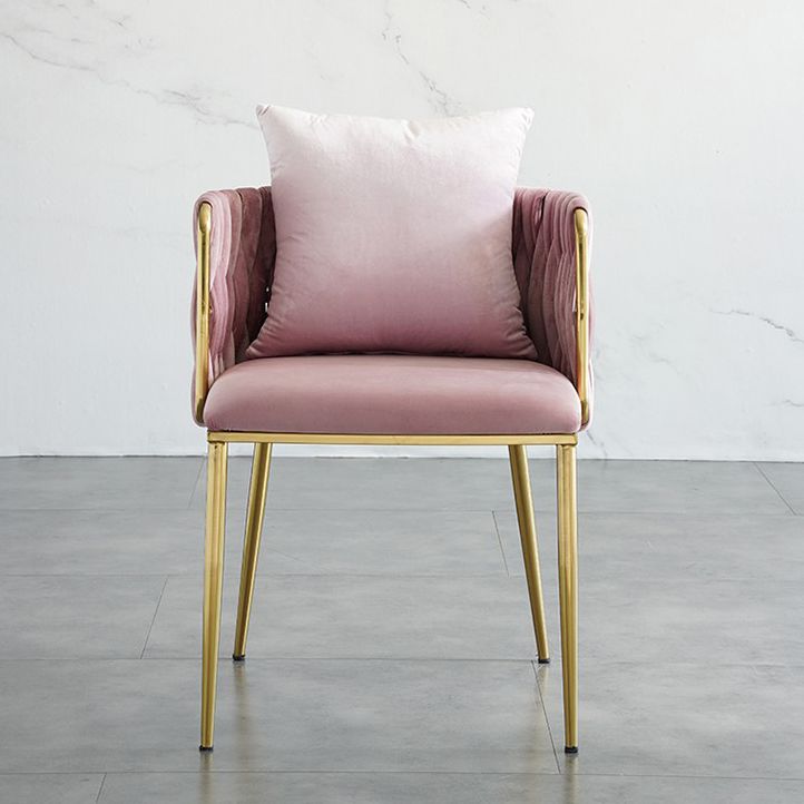 Scandinavian Bedroom Velvet Side Chair Light Color Solid Back Dining Chair Clearhalo ' kitchen&dining_furn' 'Dining Chairs' 'Dining Tables & Seating' 'dining_chair' 'furn' 'furn_dining_chair' 'Furniture' 'furniture_dining_chair' 'Kitchen & Dining Furniture' 'kitchen' 1200x1200_2b98a4ad-86da-4fee-8882-32b1beab2a8f