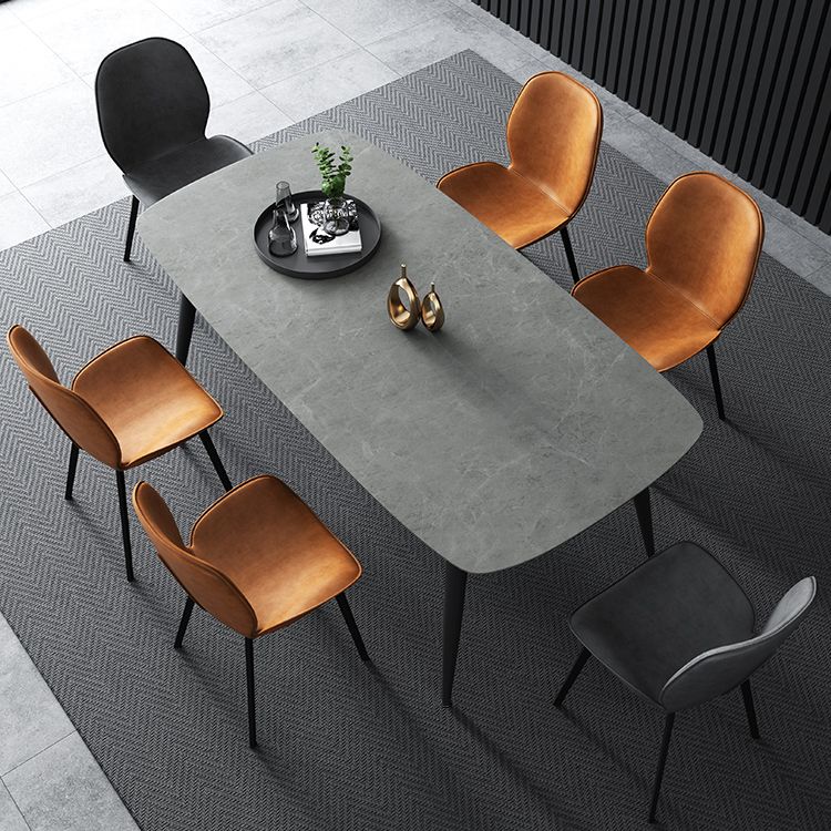 Modern 1/4/7 Pieces Dinette Set with Grey Sintered Stone Top Rectangle Dining Table Set Clearhalo 'Dining Room Sets' 'Dining Tables & Seating' 'dining_room_set' 'furn' 'furn_dining_room_set' 'Furniture' 'furniture_dining_room_set' 'Kitchen & Dining Furniture' 1200x1200_2b9a1691-e21f-4245-b768-5c985e63fcc2
