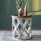 Rustic Drum Side Table Solid Wood Sofa Side Accent Table in Distressed White Clearhalo 'Coffee & Accent Tables' 'End & Side Tables' 'end_side_tables' 'furn' 'furn_end_side_tables' 'Furniture' 'Living Room Furniture' 1200x1200_2b9c2ff2-efab-4122-9680-cb297c762dd5