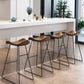 Backless Metal Indoor Counter & Bar Stools Industrial Stools with Black Frame