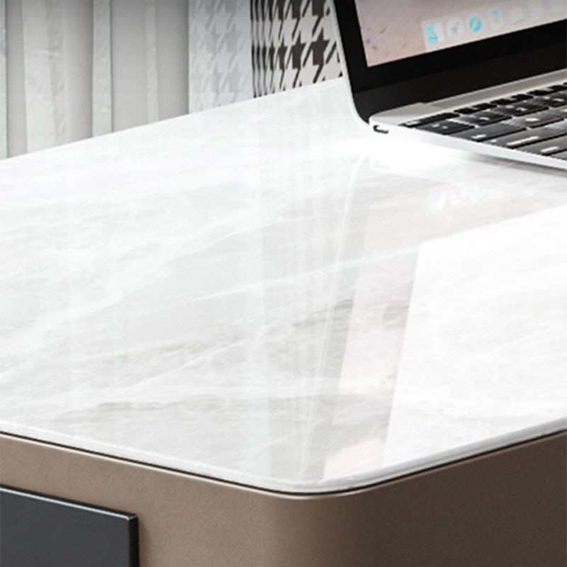 2つの引き出し付きの現代的な長方形のライティングデスクストーンオフィスデスク