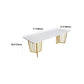 White Glam Office Desk Marble Home Writing Desk met metalen benen