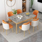 Set da pranzo Nordic Stone Top 1/2/5/7 pezzi Tavolo da pranzo grigio con sedie in pelle