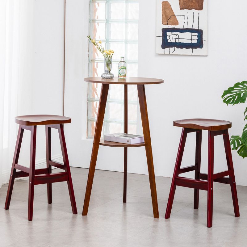 Simple Style Round Bar Table Wood Top Pub Table for Coffee Shop Clearhalo 'Bar Furniture' 'Bar Tables' 'bar_tables' 'furn' 'furn_bar_tables' 'Furniture' 'furniture_bar_tables' 'Kitchen & Dining Furniture' 1200x1200_2b9f101e-3538-44c2-a1dc-2b0f8d073c3a