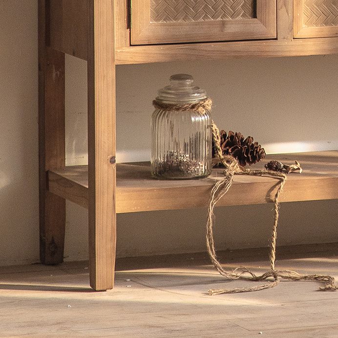 Industrial Solid Wood Side Cabinet Distressed Wood Accent Cabinet