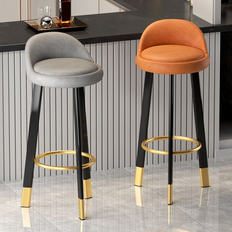 Metal Modern Kitchen Dining Room Armless Stool Low Back Bar Stool Clearhalo 'Bar Furniture' 'Bar Stools' 'bar_stools' 'furn' 'furn_bar_stools' 'Furniture' 'furniture_bar_stools' 'Kitchen & Dining Furniture' 1200x1200_2b9fb8ef-f969-4880-924d-ac91b2f982e1
