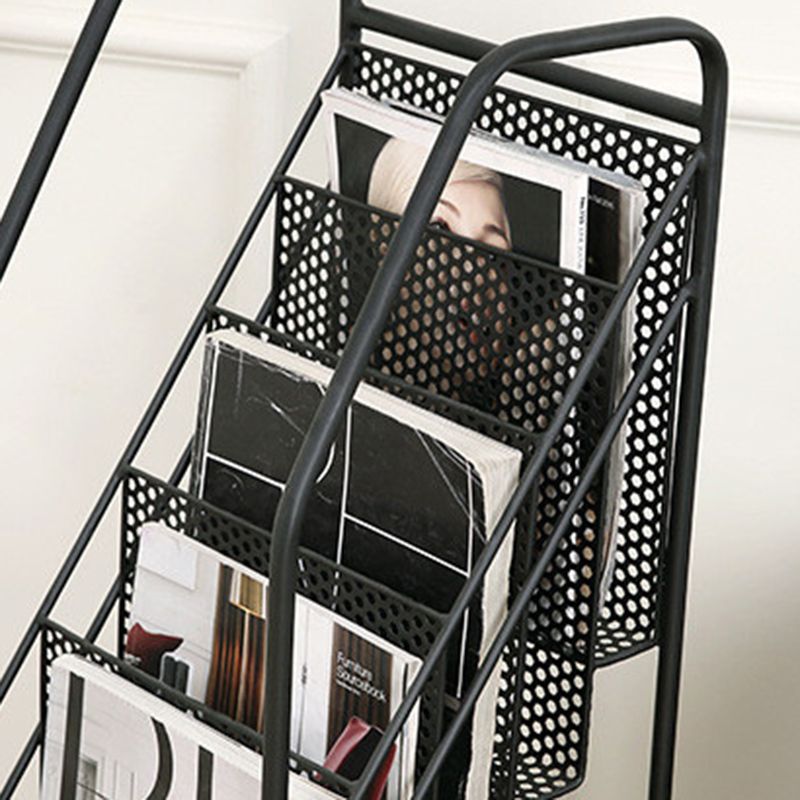 Modern Metal Bookshelf Geometric Closed Back Bookcase in Burnish Clearhalo 'Bookcases' 'furn' 'furn_bookcases' 'Furniture' 'Office Furniture' 1200x1200_2ba1abf7-4078-4556-9976-42d12868aa64