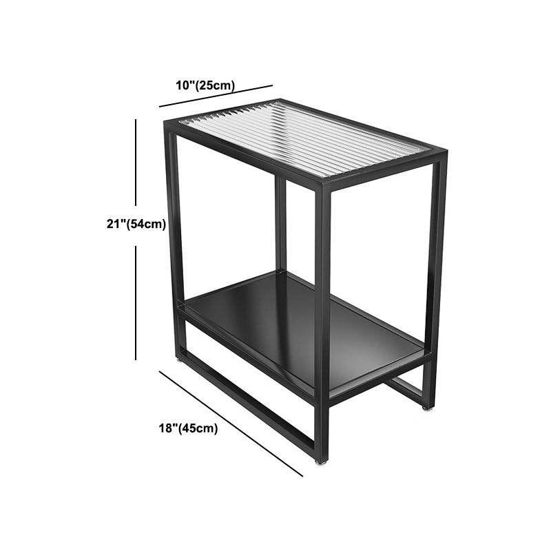 21 pouces H Top de verre de nuit moderne étagère de rangement ouvert inclus la table de nuit