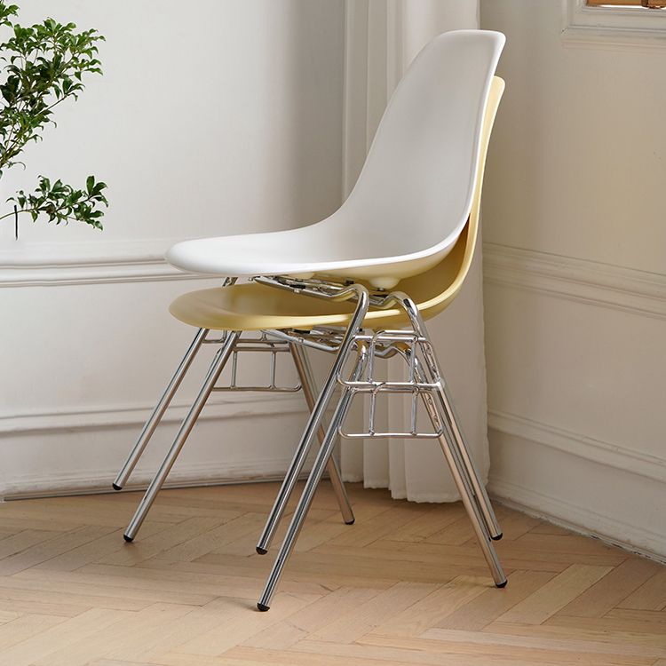 Modern Design Armless Solid Back Chair Plastic Stacking Side Chairs Clearhalo 'Dining Chairs' 'Dining Tables & Seating' 'dining_chair' 'Furniture' 'furniture_dining_chair' 'Kitchen & Dining Furniture' 1200x1200_2ba44b55-973e-4923-bc1e-4f011521edd4