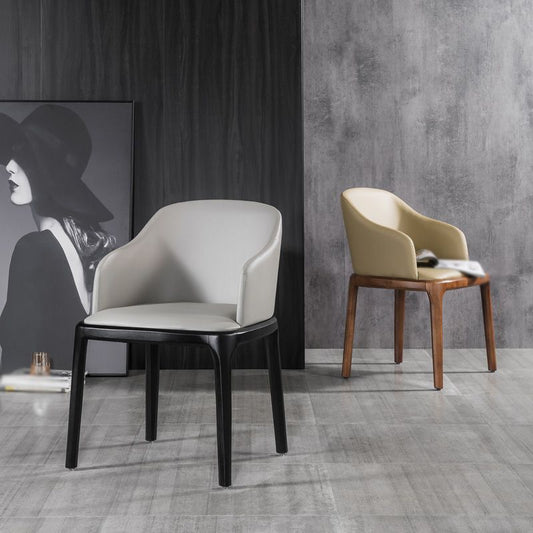 Modern Wood Dining Room Chair Arm Faux Leather Dining Chairs for Home Use Clearhalo ' kitchen&dining_furn' 'Dining Chairs' 'Dining Tables & Seating' 'dining_chair' 'furn' 'furn_dining_chair' 'Furniture' 'furniture_dining_chair' 'Kitchen & Dining Furniture' 'kitchen' 1200x1200_2ba45e11-d8e0-456c-ad63-d92bd55878d9