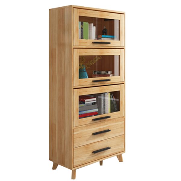 Standard Wooden Bookshelf Natural Contemporary Bookcase with Cabinets Clearhalo 'Bookcases' 'furn' 'furn_bookcases' 'Furniture' 'Office Furniture' 1200x1200_2ba5142f-1df2-4b93-9ac1-cd5a70641cc0