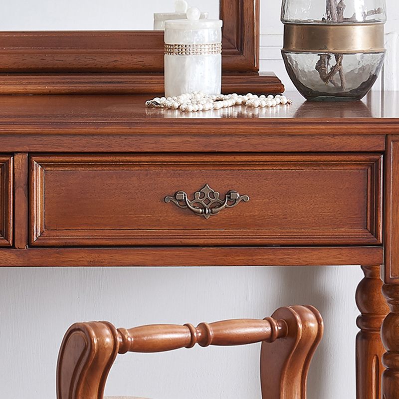 Tavolo da toeletta da toeletta tradizionale in legno 2-cassetto di cambio di vanità scrivania